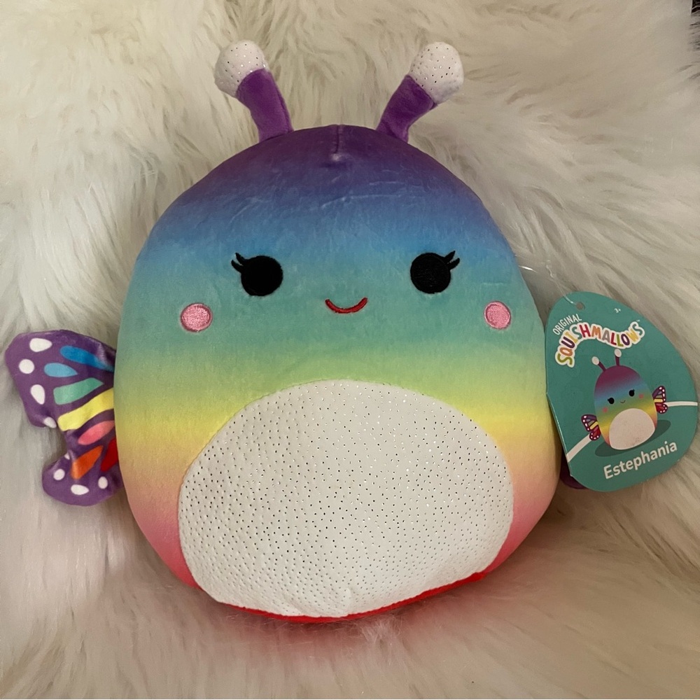 Squishmallows Estephania Rainbow Butterfly Plush Stuffed Animal 8” NEW